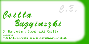 csilla bugyinszki business card